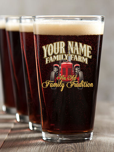 Farming Family Tradition : Pint Glasses - Color Printed