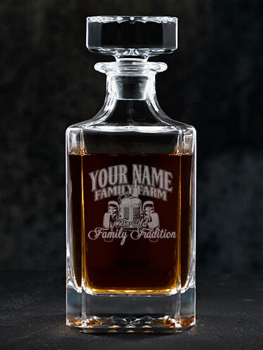 Farming Family Tradition : Whiskey Decanter - Engraved