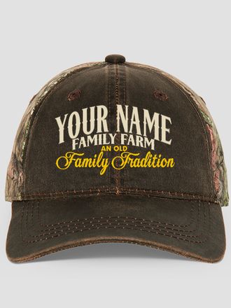 Farming Family Tradition : Embroidered 2-Tone Camo Hats