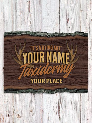 Taxidermy : Faux Sliced Log Plaque