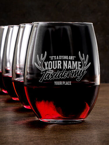 Taxidermy : Stemless Wine Glasses - Engraved