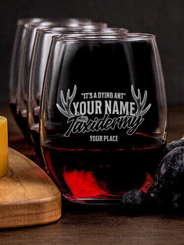 Taxidermy : Cheese Board Wine Glass Gift Sets - Engraved