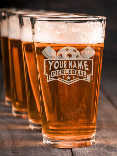 Pickleball : Pint Glasses - Engraved
