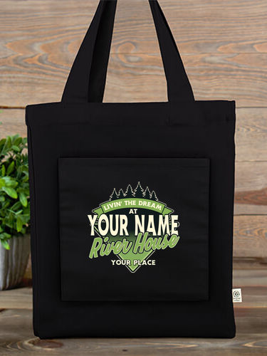 Livin' The Dream River House : Canvas Totes