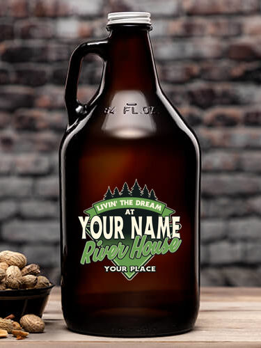 Livin' The Dream River House : Beer Growlers - Color Printed