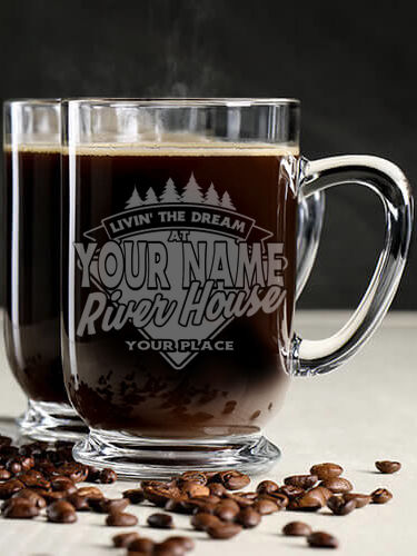 Livin' The Dream River House : Coffee Mugs - Engraved