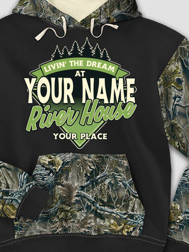 Livin' The Dream River House : Printed 2-Tone Camo Hoodies