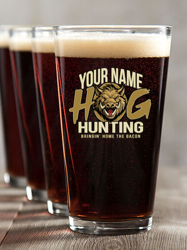 Hog Hunting : Pint Glasses - Color Printed