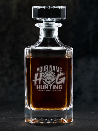 Hog Hunting : Whiskey Decanter - Engraved