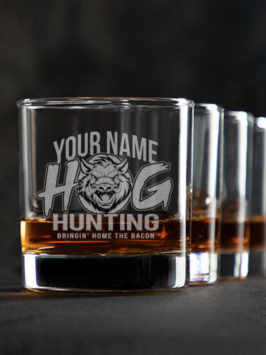 Hog Hunting : Rocks Glasses - Engraved