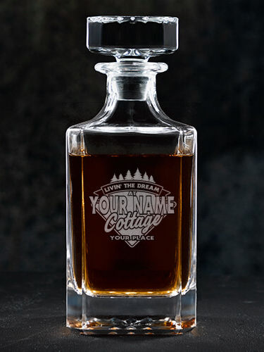 Livin' The Dream Cottage : Whiskey Decanter - Engraved