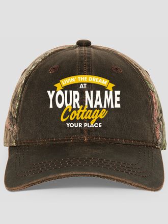 Livin' The Dream Cottage : Embroidered 2-Tone Camo Hats