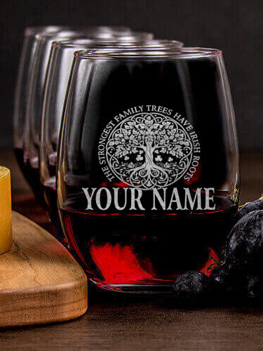 Irish Roots : Cheese Board Wine Glass Gift Sets - Engraved