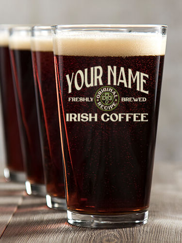 Irish Coffee : Pint Glasses - Color Printed
