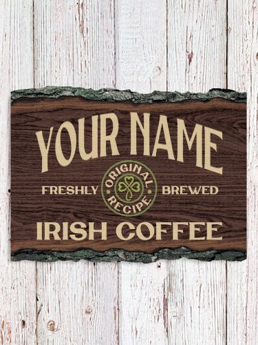 Irish Coffee : Faux Sliced Log Plaque