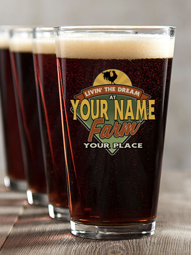 Livin' The Dream Farm : Pint Glasses - Color Printed