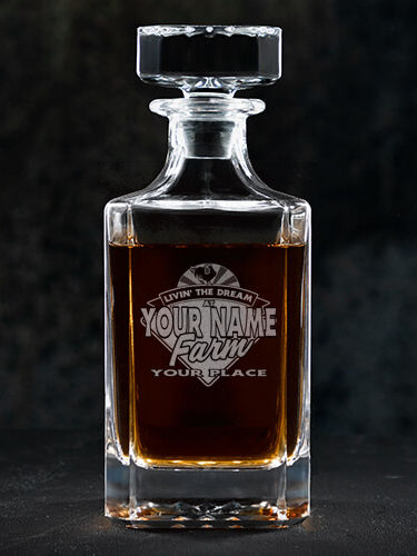 Livin' The Dream Farm : Whiskey Decanter - Engraved