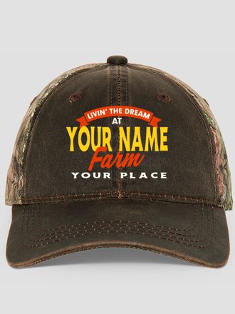 Livin' The Dream Farm : Embroidered 2-Tone Camo Hats