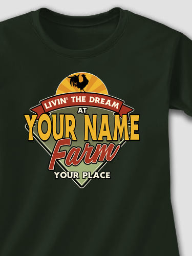 Livin' The Dream Farm : Adult Ladies Fitted T-Shirt