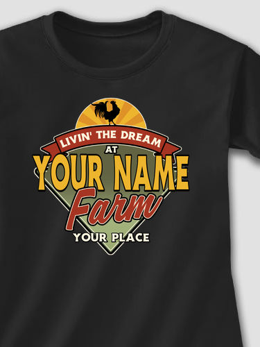 Livin' The Dream Farm : Adult Ladies Fitted T-Shirt