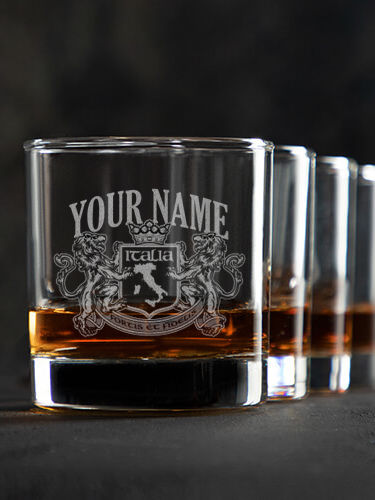 Italian Crest : Rocks Glasses - Engraved