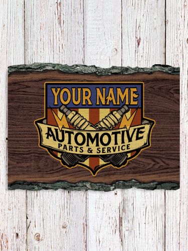 Vintage Automotive : Faux Sliced Log Plaque
