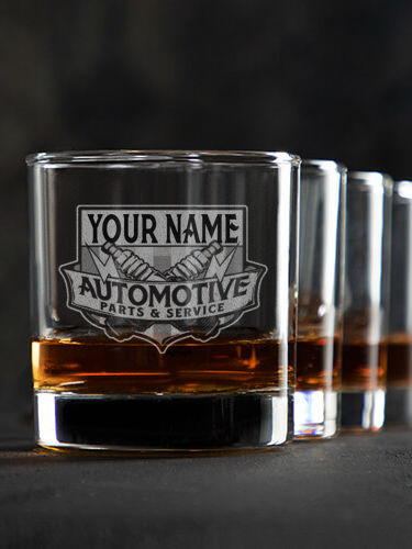 Vintage Automotive : Rocks Glasses - Engraved