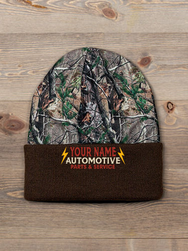 Vintage Automotive : Embroidered 2-Tone Camo Cuffed Beanie