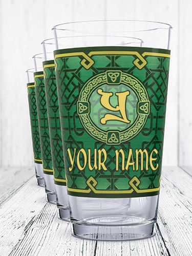 Celtic Knot Monogram : Pint Glasses - Color Printed