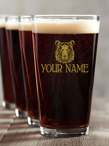 Bear : Pint Glasses - Color Printed