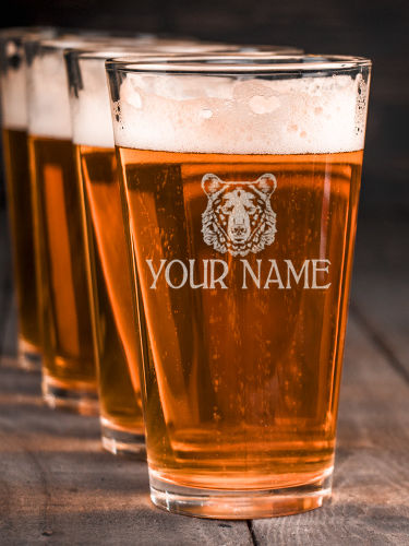 Bear : Pint Glasses - Engraved