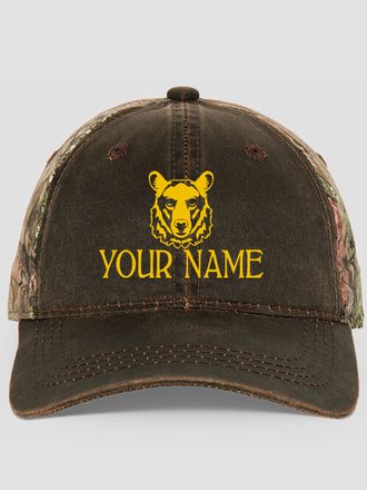 Bear : Embroidered 2-Tone Camo Hats