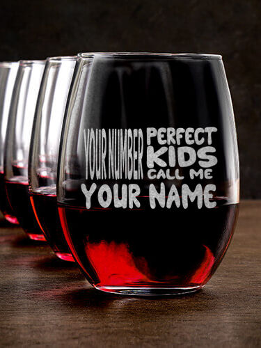 Perfect Kids : Stemless Wine Glasses - Engraved