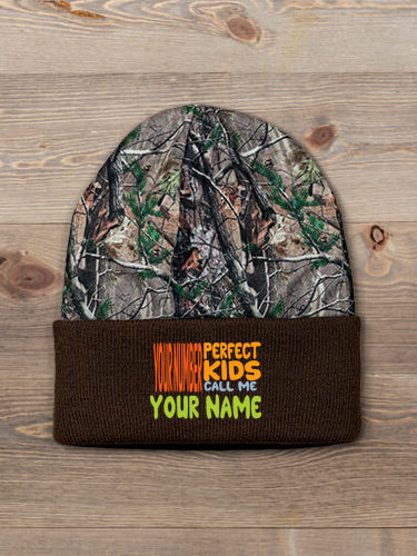 Perfect Kids : Embroidered 2-Tone Camo Cuffed Beanie