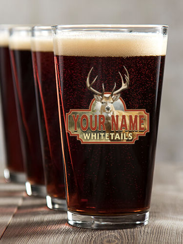 Whitetails : Pint Glasses - Color Printed