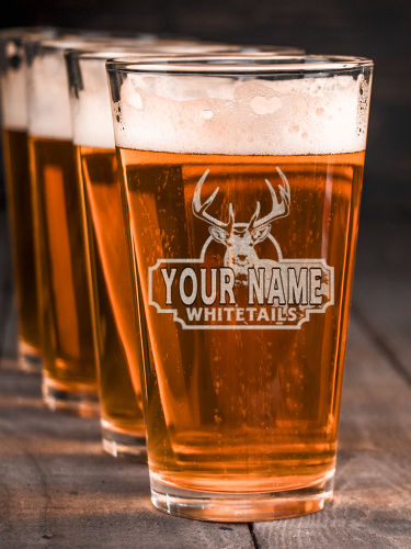 Whitetails : Pint Glasses - Engraved