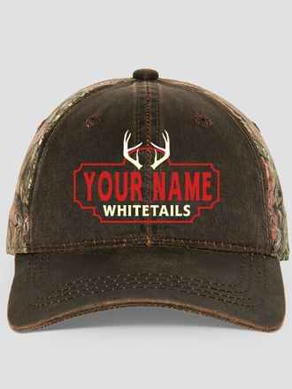Whitetails : Embroidered 2-Tone Camo Hats
