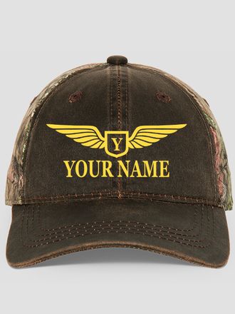 Aviation Monogram : Embroidered 2-Tone Camo Hats