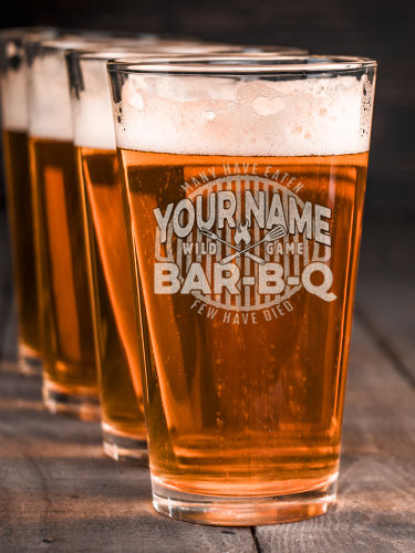 Wild Game Few Have Died BBQ : Pint Glasses - Engraved