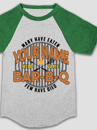 Wild Game Few Have Died BBQ : Printed Kids Raglan Shirts