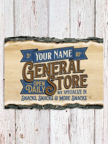 General Store : Faux Sliced Log Plaque