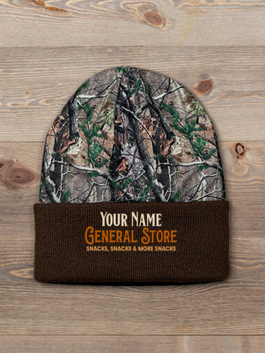 General Store : Embroidered 2-Tone Camo Cuffed Beanie