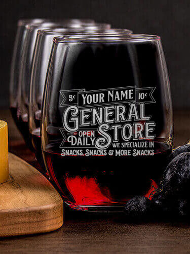 General Store : Cheese Board Wine Glass Gift Sets - Engraved