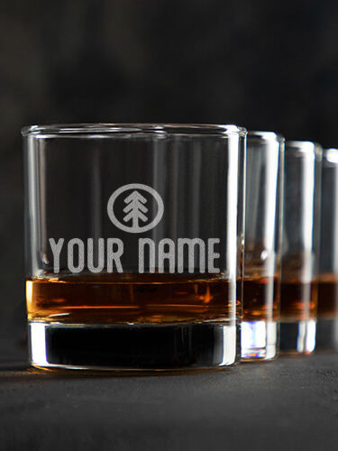 Pine Tree : Rocks Glasses - Engraved