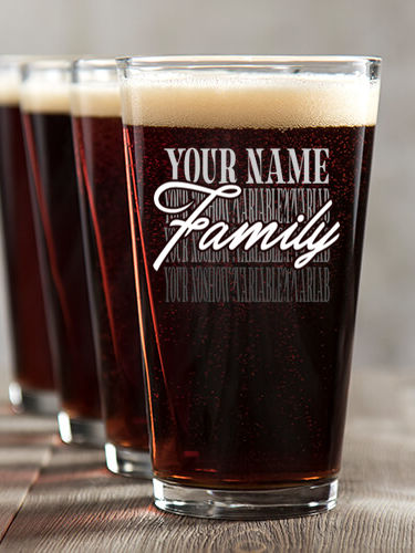 Family Repeat : Pint Glasses - Color Printed