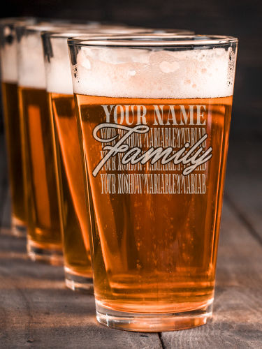 Family Repeat : Pint Glasses - Engraved