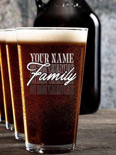 Family Repeat : Growler Pint Glass Gift Sets - Color Printed