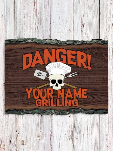 Danger Grilling : Faux Sliced Log Plaque