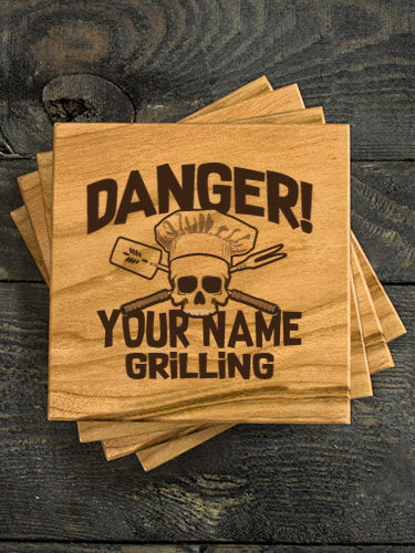 Danger Grilling : Coasters - Engraved