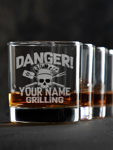 Danger Grilling : Rocks Glasses - Engraved